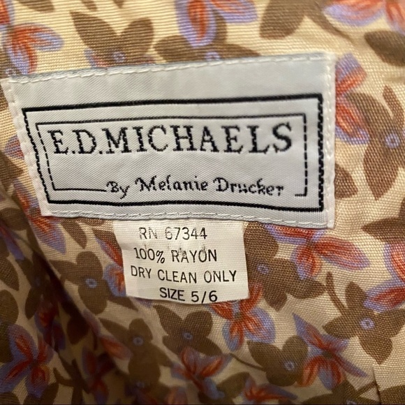 Vintage E.D. MICHAELS Floral Cottage Core Maxi Dress Size 5/6 - Picture 8 of 8